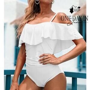 Charmo Off Shoulder Tummy Control One Piece Swimsuit Size XL